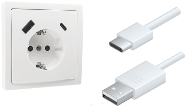 Base enchufe schuko con doble cargador usb Bjc 18524-USB